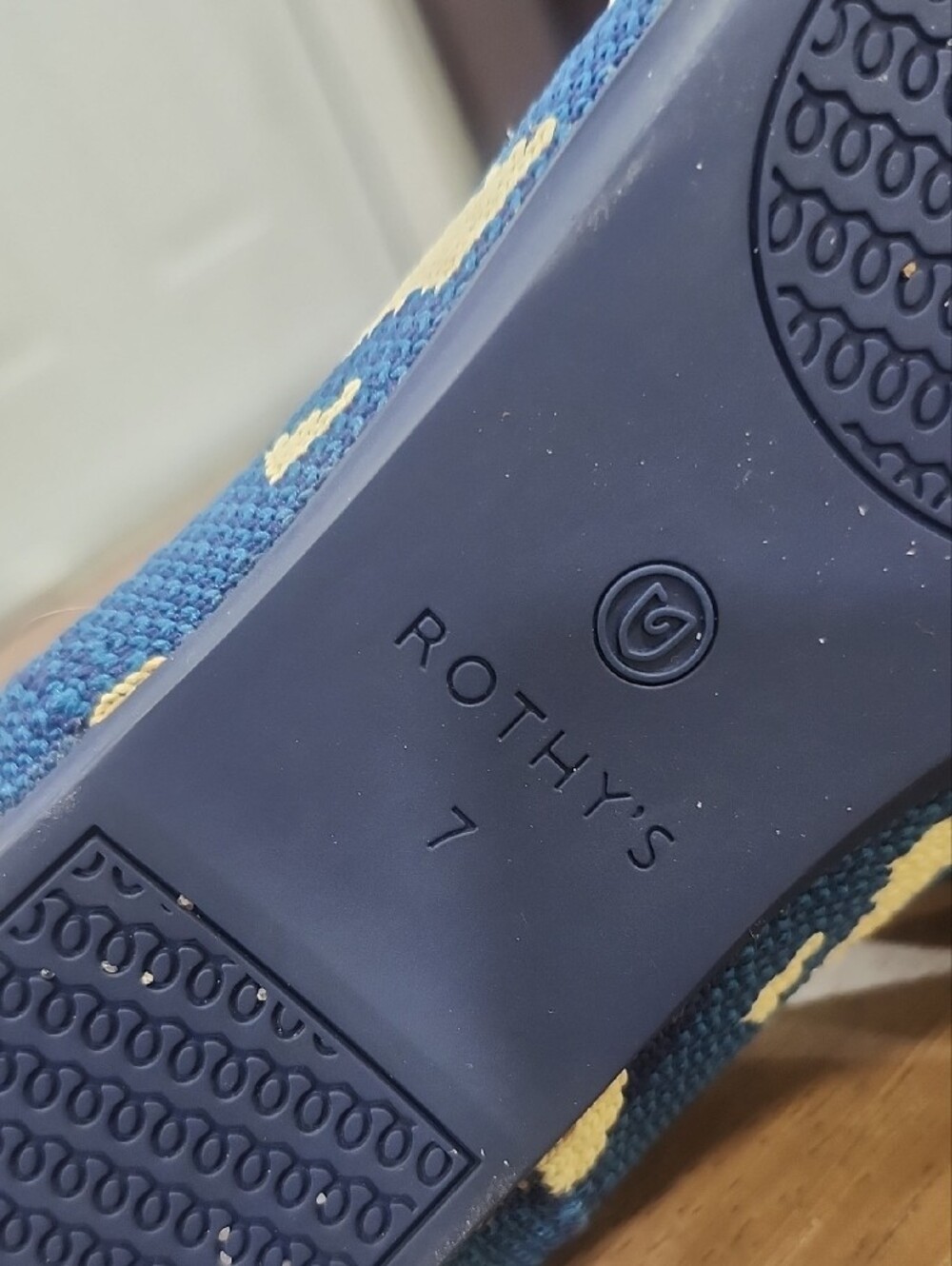 Rothy's Blue, Teal & Cream Knit Pointelle Flats - Picture 8 of 8